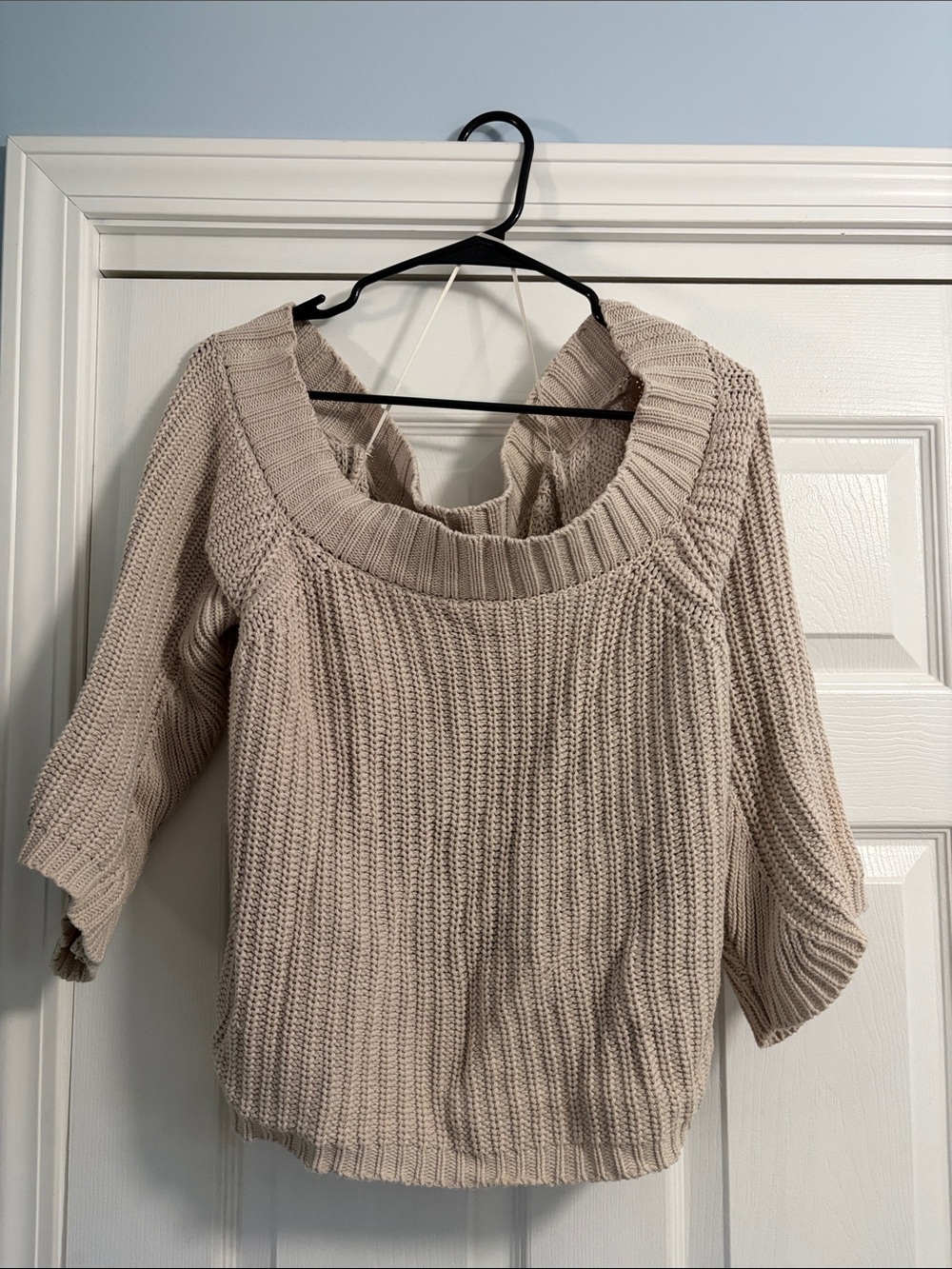 Philosophy Ribbed Off-the-Shoulder Sweater - Beige